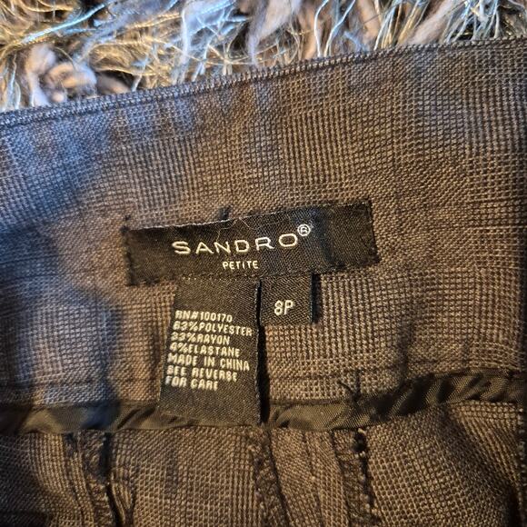 Sandro Paris Grey Low-Rise Flare Trousers - Picture 4 of 8